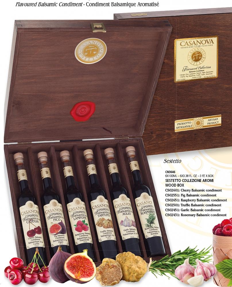 Condimenti Balsamici aromatizzati SESTETTO box legno 6x100ml - 1
