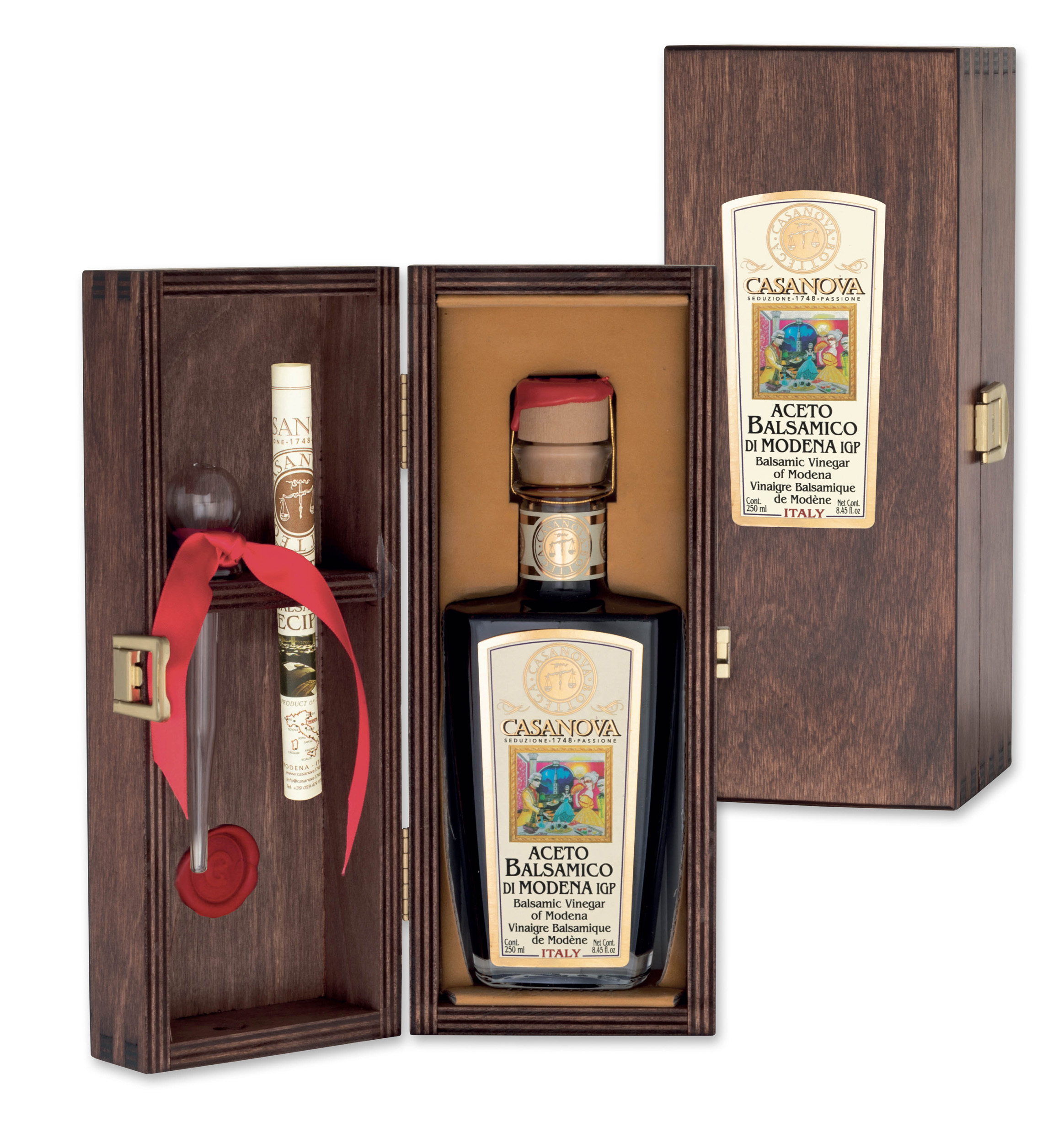 Aceto Balsamico di Modena IGP Classic 250 ml Casanova, bottiglia con cofanetto in legno.