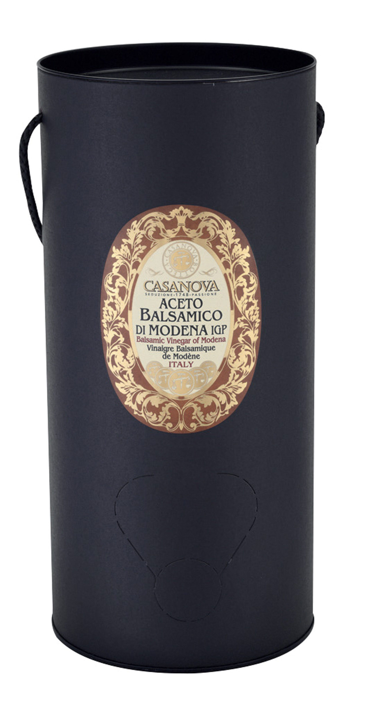 Aceto Balsamico di Modena IGP Qualità 10 Bag in Tube 3 l Casanova, confezione Bag in Tube nera con manico.