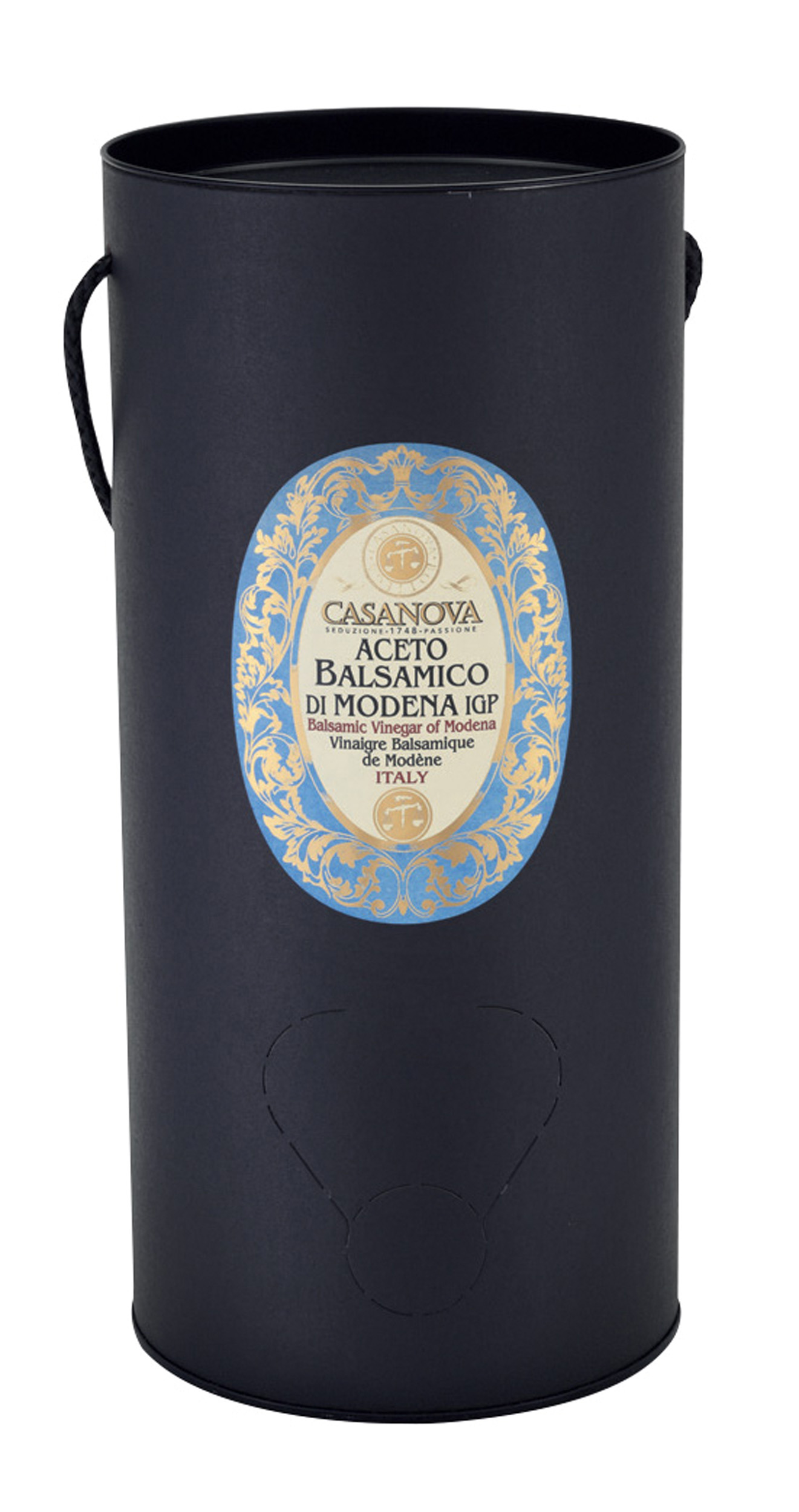 Aceto Balsamico di Modena IGP Qualità 4 Bag in Tube 3 l Casanova, confezione Bag in Tube nera con manico.