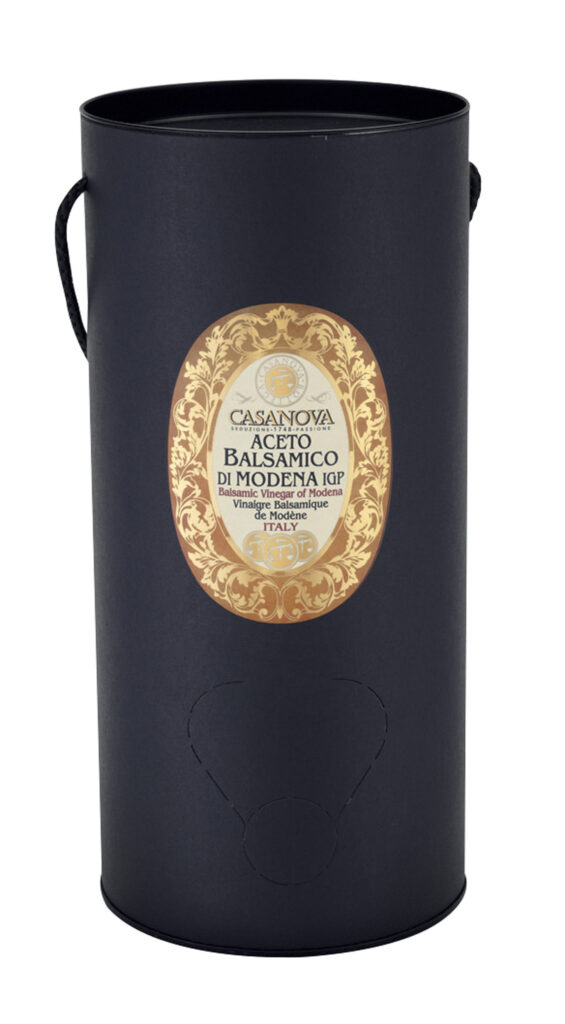 Aceto Balsamico di Modena IGP Qualit&agrave; 6 Bag in Tube 3 l Casanova, confezione Bag in Tube nera con manico.