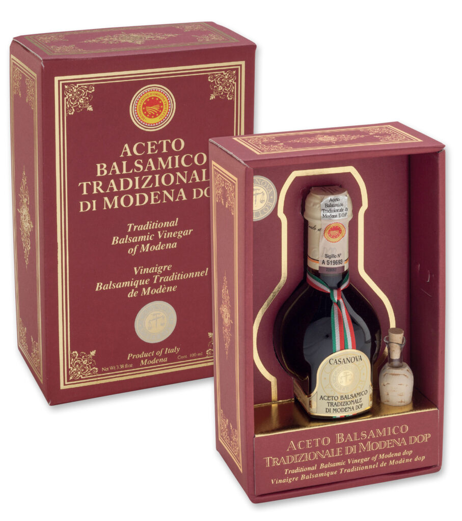Traditional Balsamic Vinegar of Modena PDO Affinato (Aged Min. 12 Years) 100 ml Casanova, bottle with gift box.