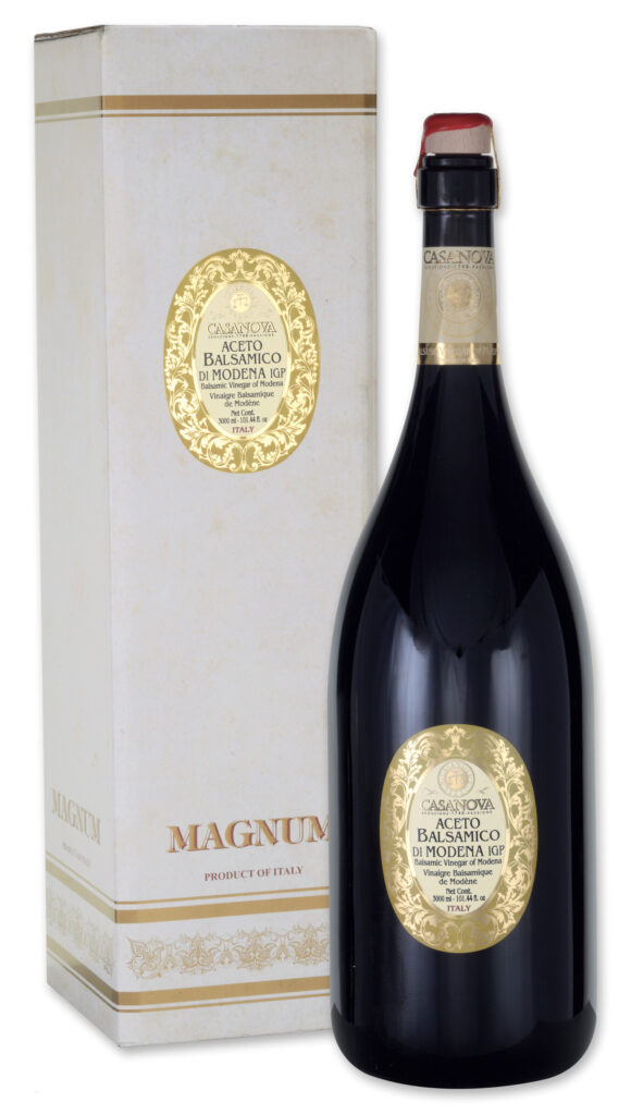 Anfora Romana Vintage Vinaigre Balsamique de Modène IGP Magnum 3 l Casanova, bouteille avec étui.