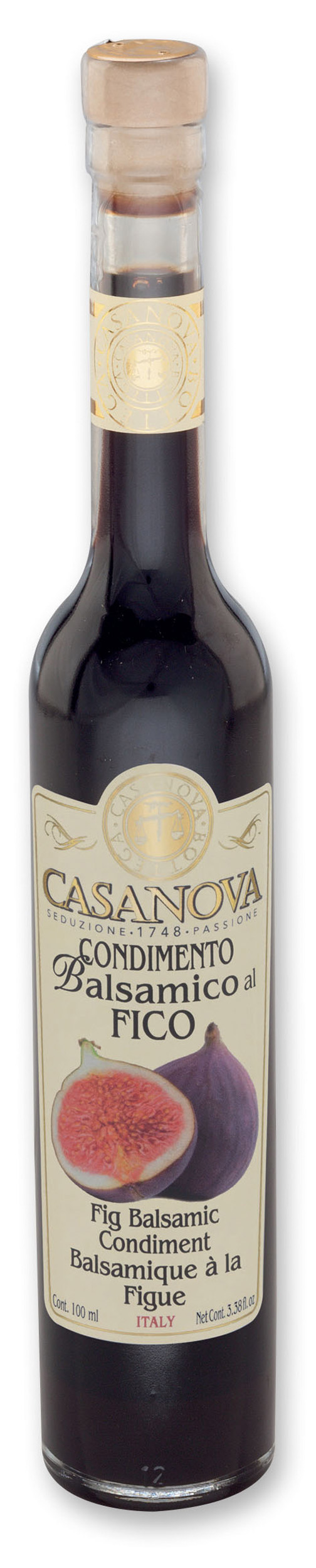 Aromatizzato Condimento Balsamico al Fico 100 ml Casanova, bottiglia.