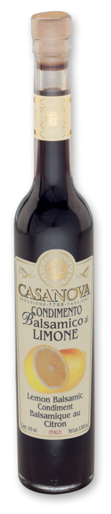 Flavoured Lemon Balsamic Condiment 100 ml Casanova, bottle.