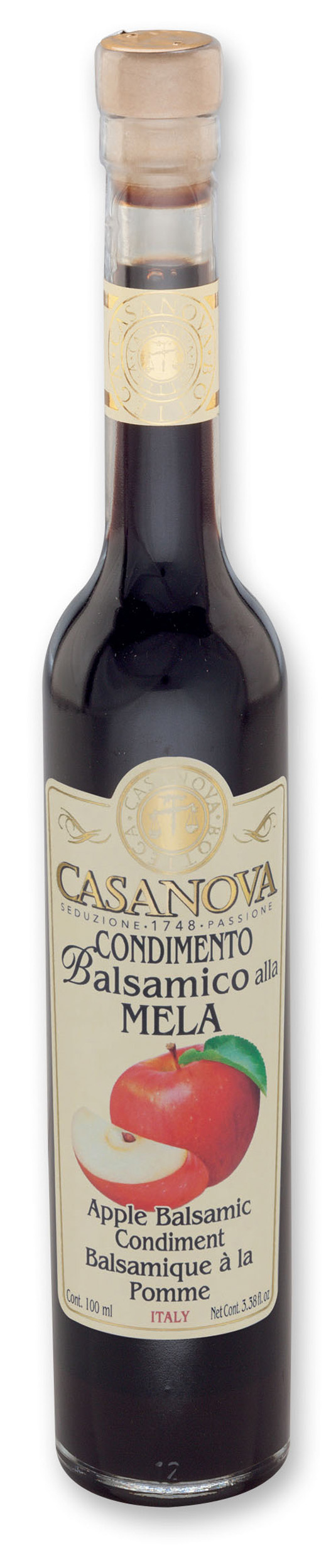 Aromatizzato Condimento Balsamico alla Mela 100 ml Casanova, bottiglia.