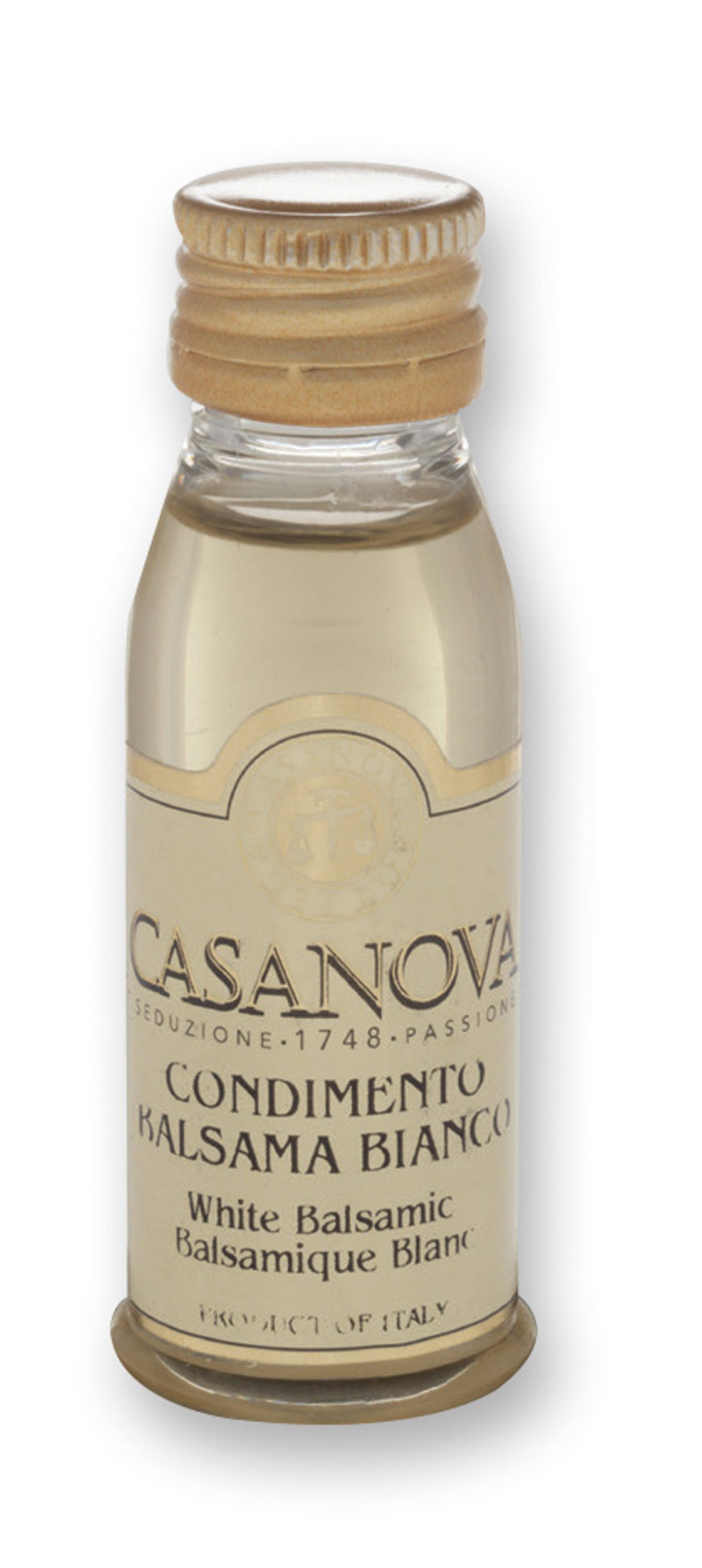 Condimento balsamico bianco 6 travasi 20 ml Casanova, bottiglia.