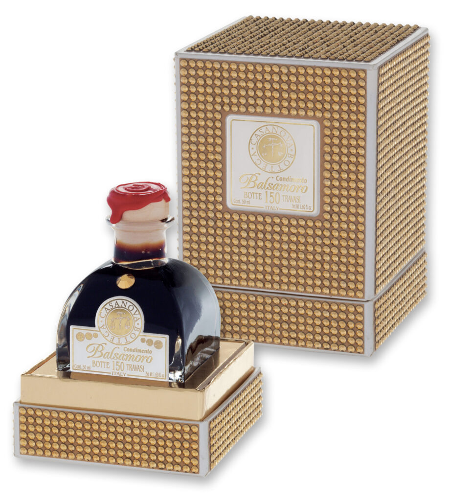 Condimento Balsamico Botte 150 BalsaMoro Strass 50 ml Casanova, bottiglia con confezione regalo.
