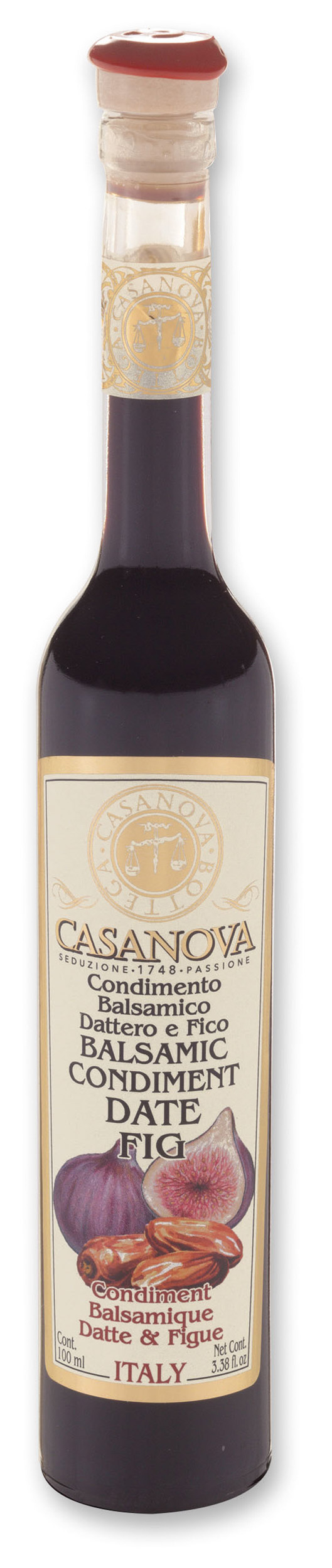 Condimento Balsamico Dattero & Fico 100 ml Casanova, bottiglia.