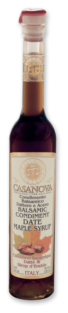 Balsamic Condiment Dates & Maple Syrup 100 ml Casanova, bottle.