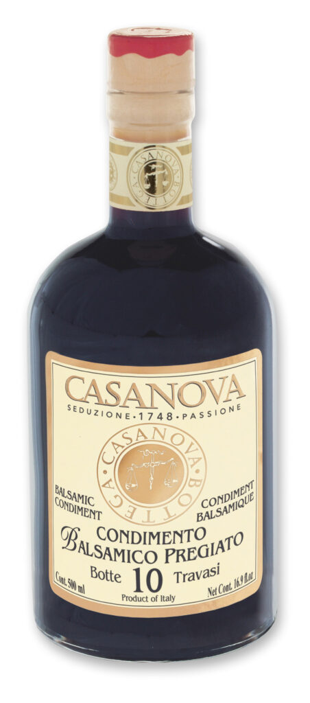 Condimento Balsamico Pregiato Qualità 10 500 ml Casanova, bottiglia.