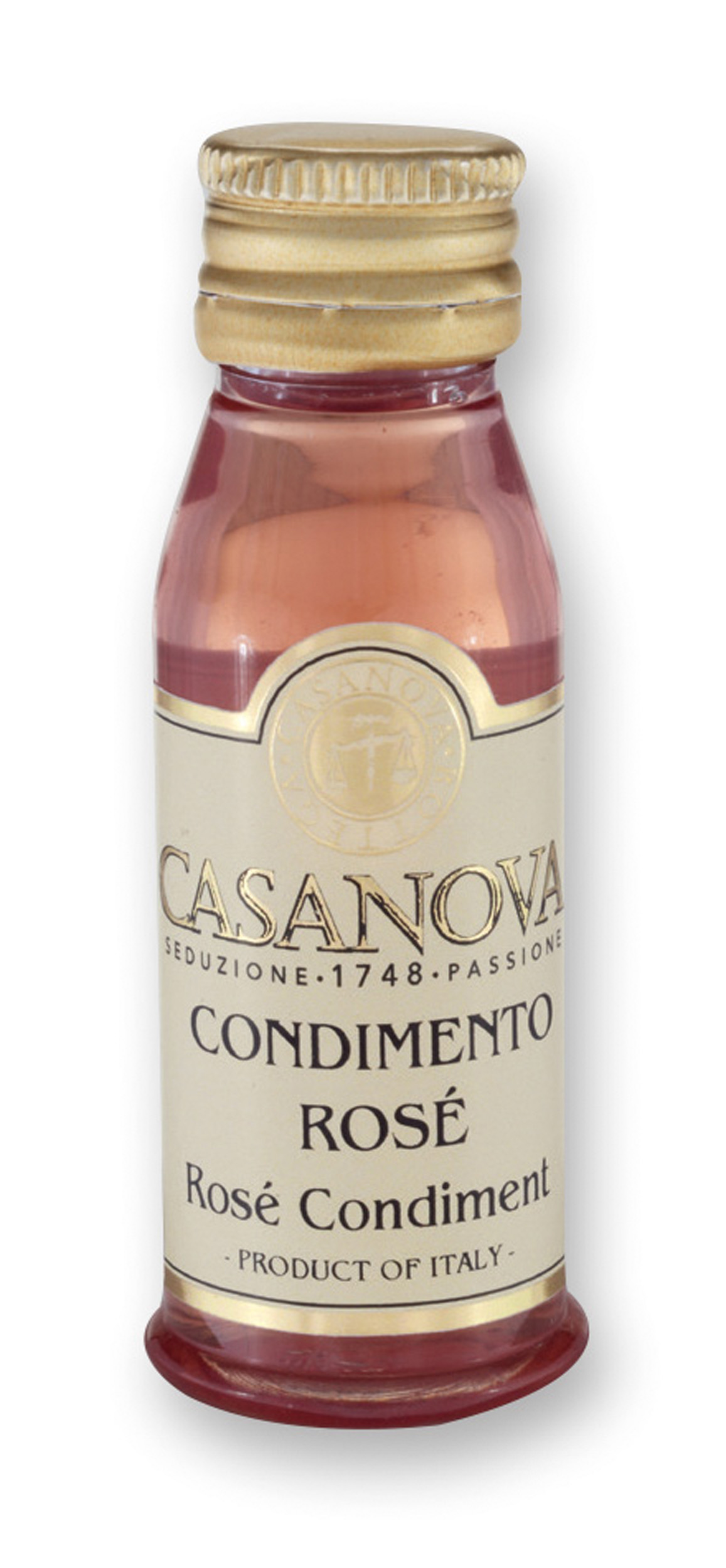 Condimento balsamico rosé 6 travasi 20 ml Casanova, bottiglia.