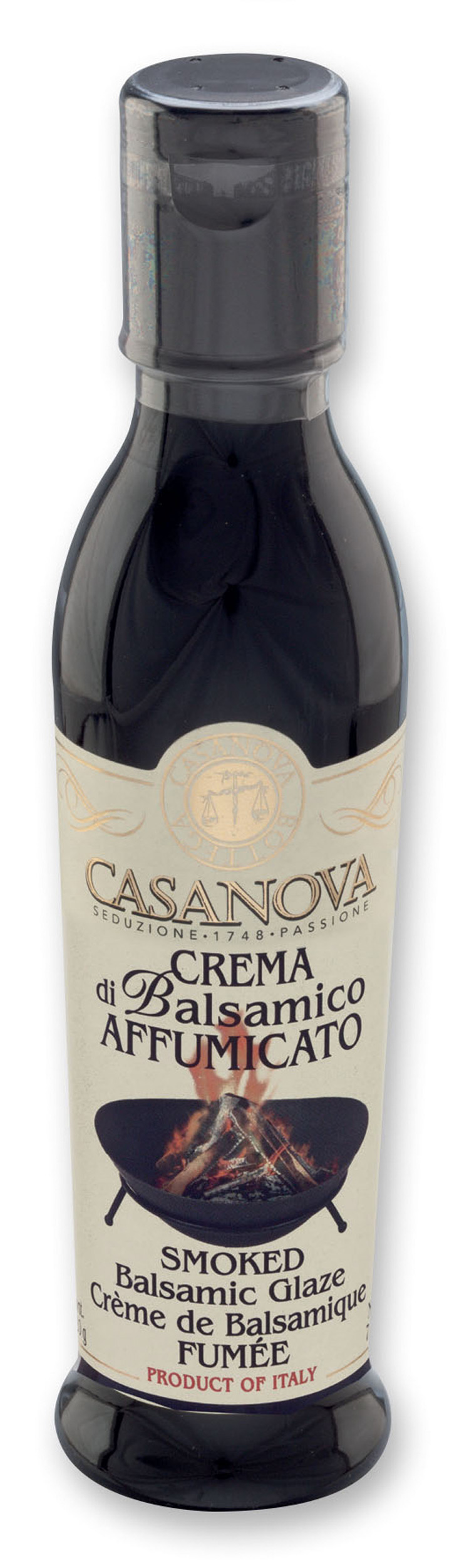 Crema di Balsamico Affumicato 220 ml Casanova, bottiglia.