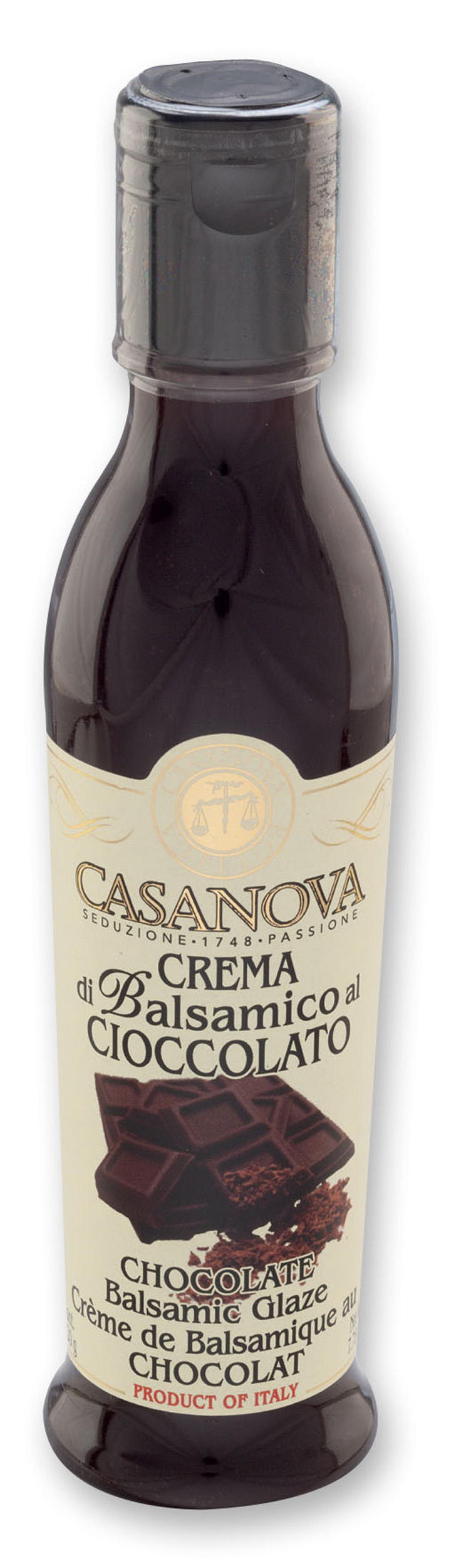 Crema di Balsamico al Cioccolato 220 ml Casanova, bottiglia.
