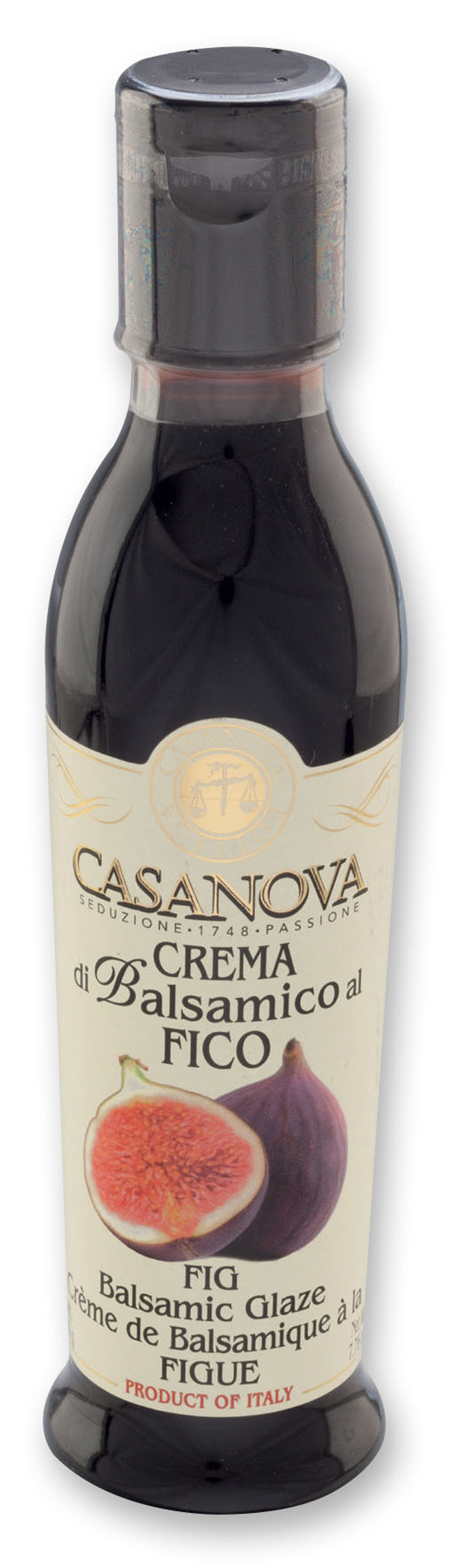 Crema di Balsamico al Fico 220 ml Casanova, bottiglia.