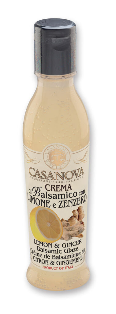 Lemon & Ginger Balsamic Glaze 220 ml Casanova, bottle.