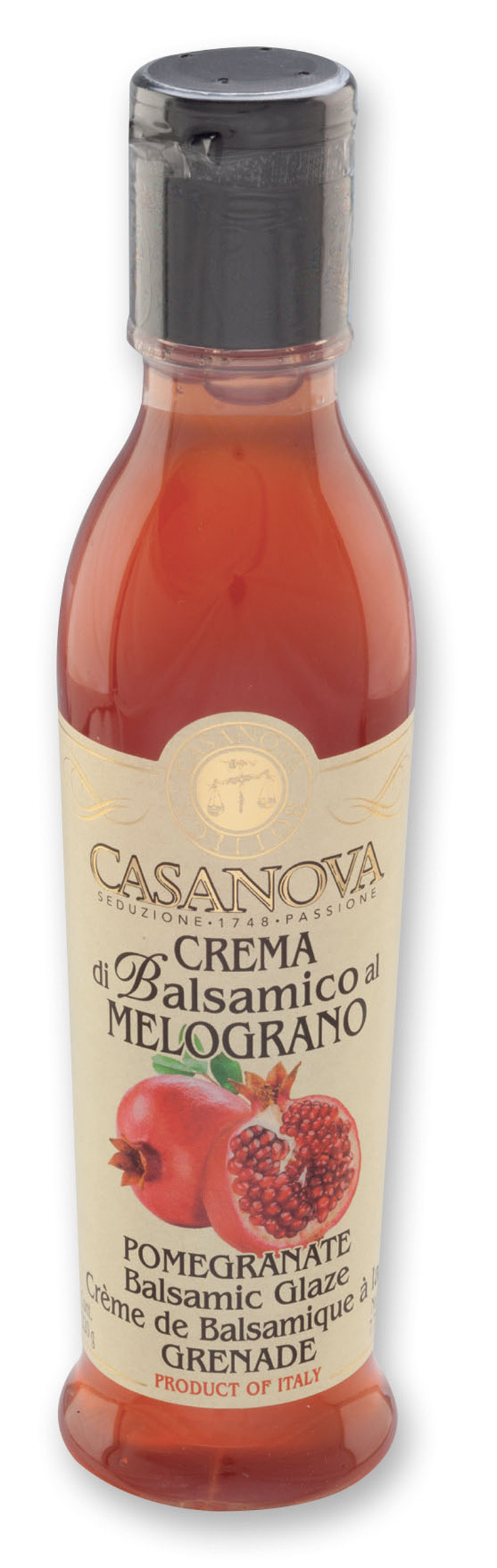 Crema di Balsamico al Melograno 220 ml Casanova, bottiglia.
