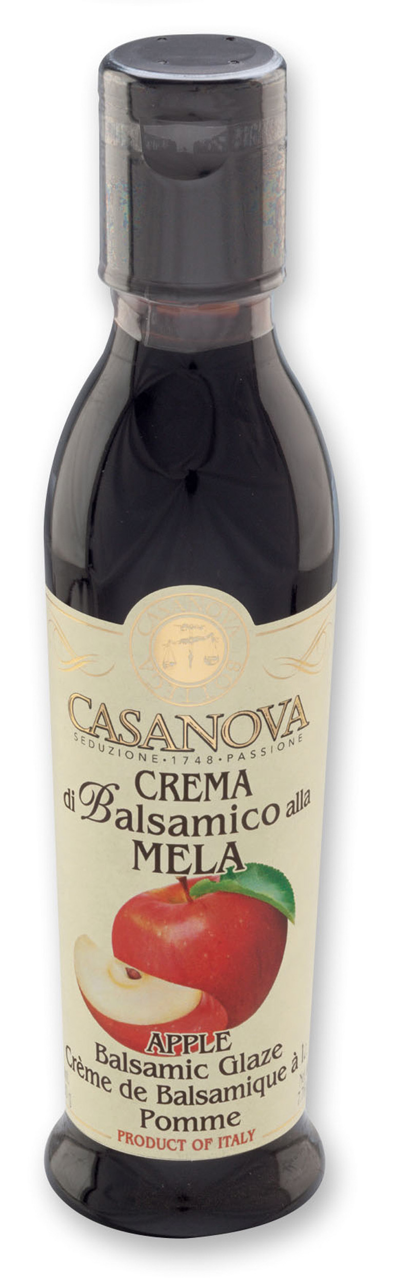 Crema di Balsamico alla Mela 220 ml Casanova, bottiglia.