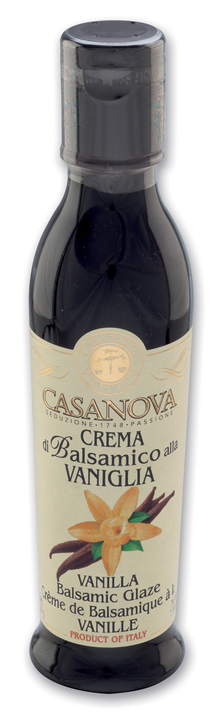 Crema di Balsamico alla Vaniglia 220 ml Casanova, bottiglia.