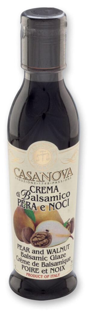 Pear & Walnut Balsamic Glaze 220 ml Casanova, bottle.