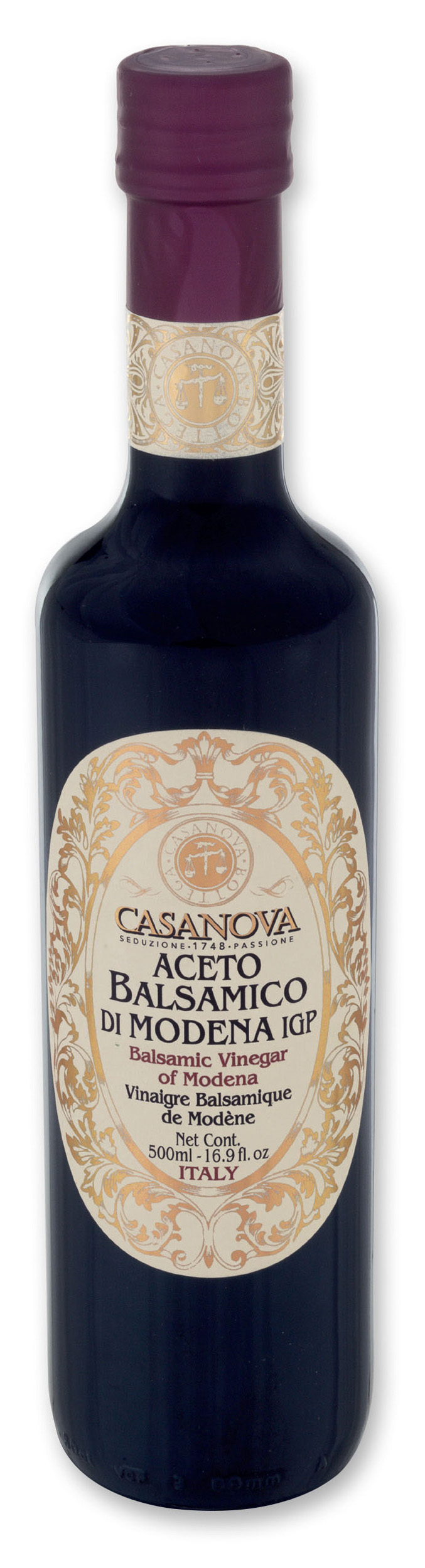 Gastronomy Aceto Balsamico di Modena IGP Capsula Rossa 500 ml Casanova, bottiglia.