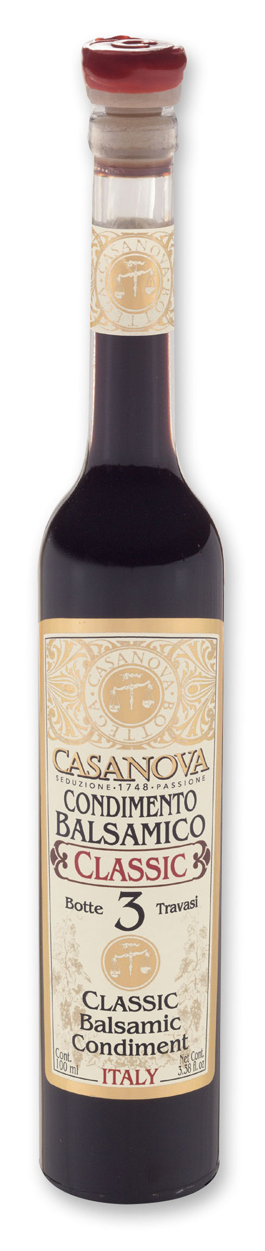 Italian Style Condimento Balsamico Classic Qualità 3 100 ml Casanova, bottiglia.