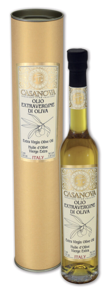 Extra Virgin Olive Oil 0.1 L Casanova, bottle with cylindrical gift tube.
