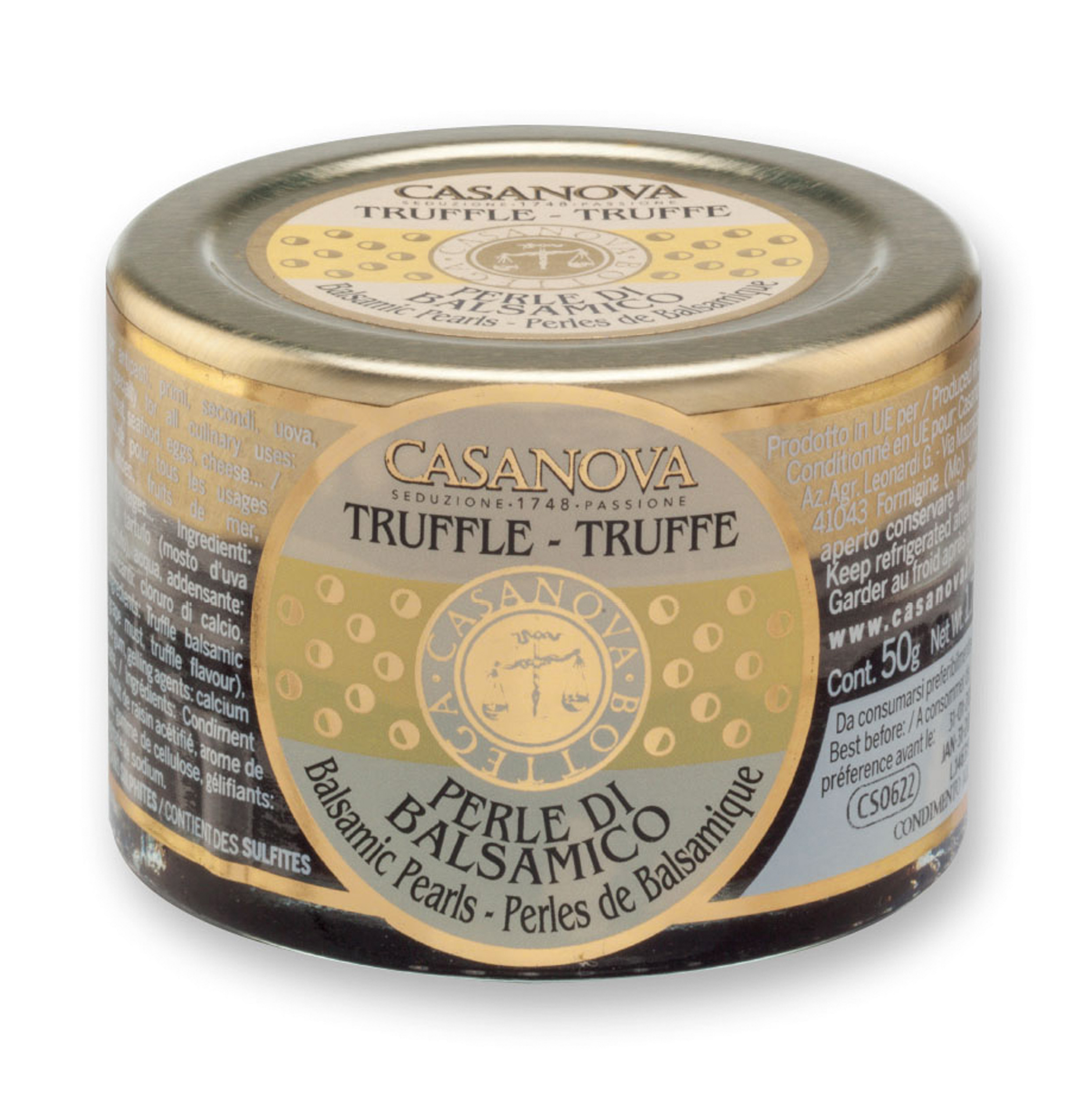 Perle di Balsamico - Tartufo 50 g Casanova, vasetto in vetro.