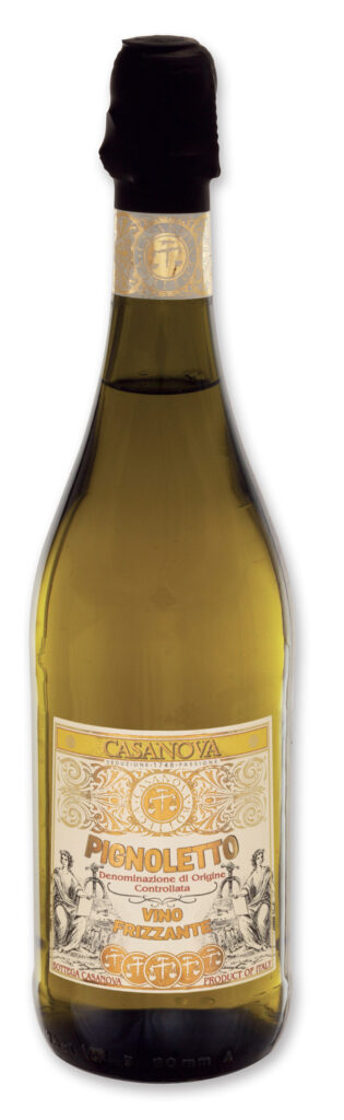 Pignoletto Sec Petillant 750 ml Casanova, bouteille.