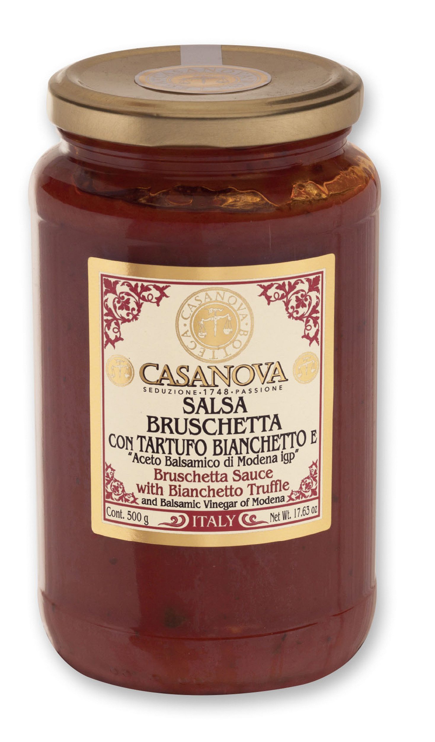 Salsa Bruschetta con Tartufo Bianchetto 500 g Casanova, vasetto in vetro.