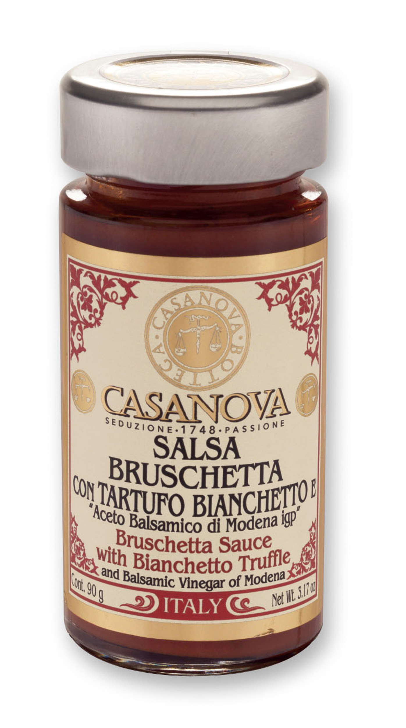 Salsa Bruschetta con Tartufo Bianchetto 90 g Casanova, vasetto in vetro.