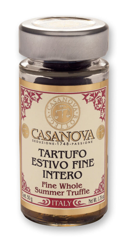 Truffe d’été Entière 50 g Casanova, bocal en verre.