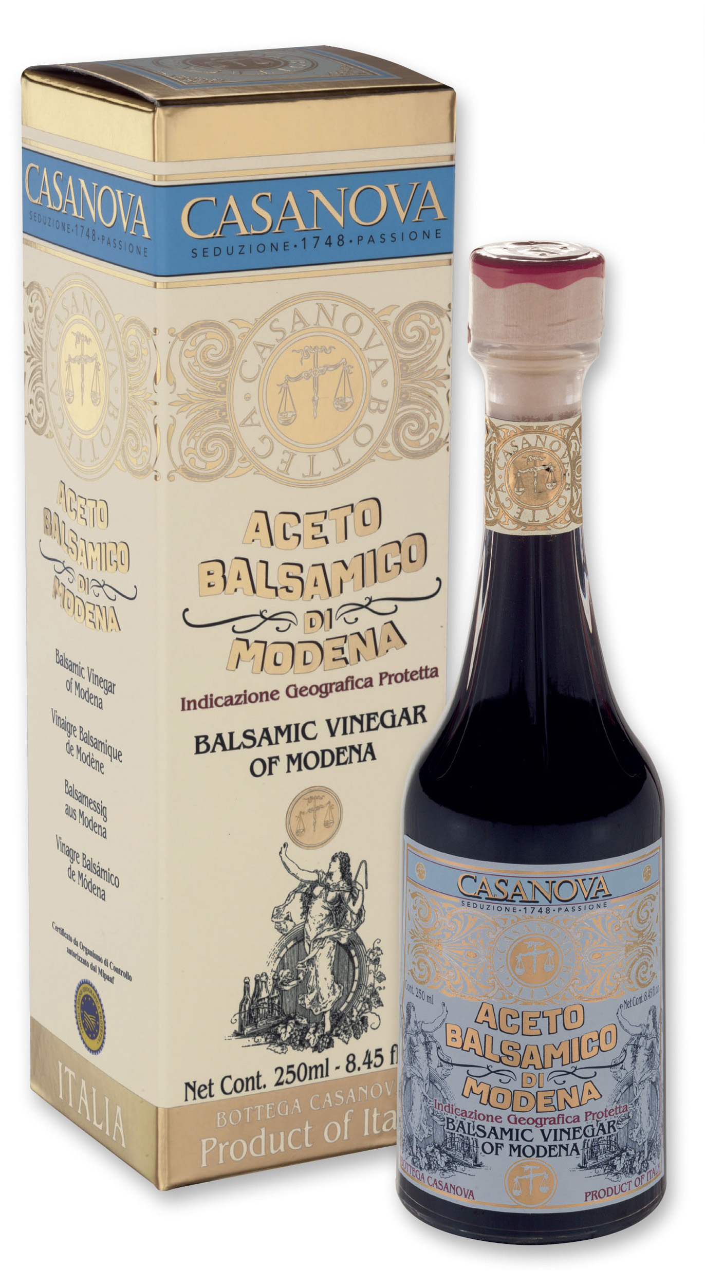 Vintage Aceto Balsamico di Modena IGP Qualità 3 250 ml Casanova, bottiglia con astuccio.