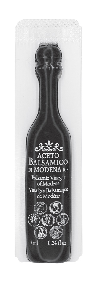 Aceto Balsamico di Modena IGP 15 Travasi Monodose 7 ml Casanova, fiala monodose.