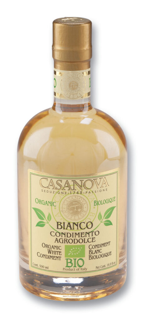 Condimento Bianco Agrodolce Bio 500 ml Casanova, bottiglia.