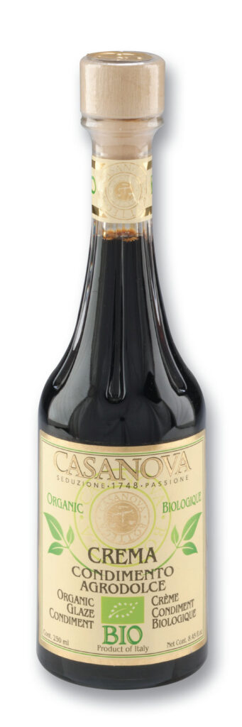 Crema Condimento Agrodolce Bio 250 ml Casanova, bottiglia.