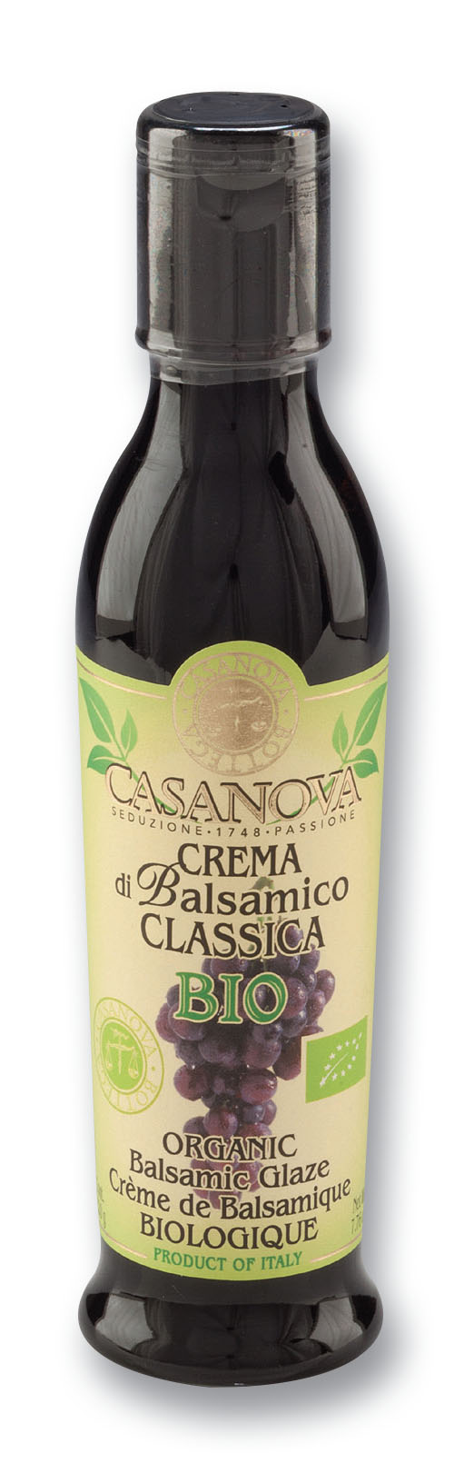 Crema Condimento Agrodolce Bio PET 220 g Casanova, bottiglia.
