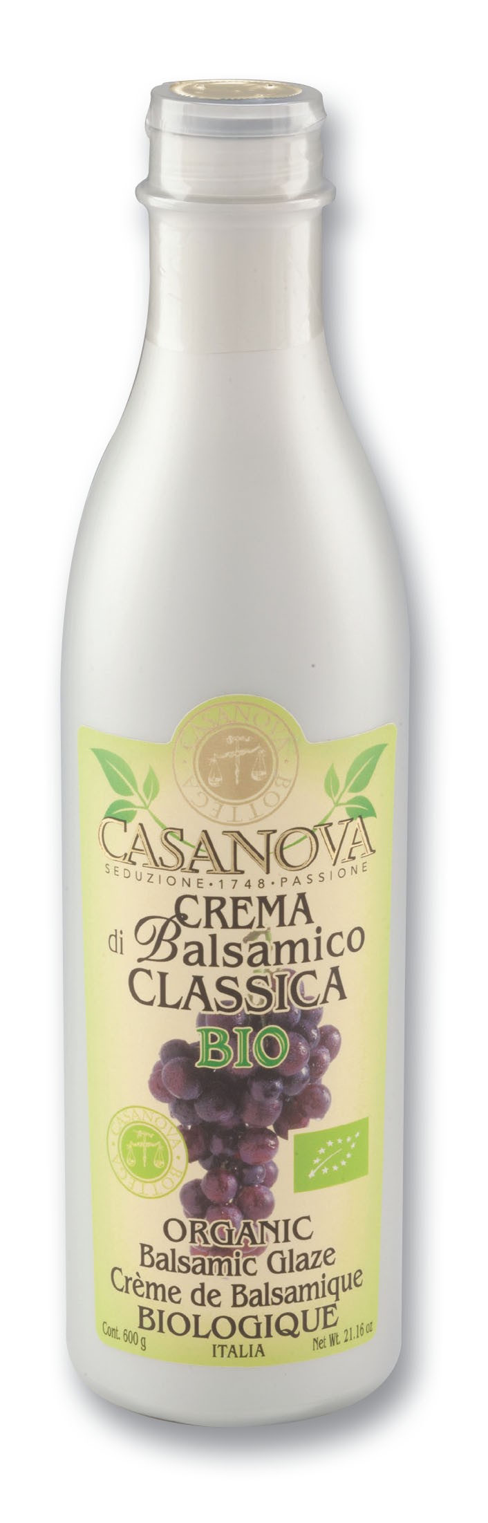 Crema Condimento Agrodolce Bio PET 600 g Casanova, bottiglia.