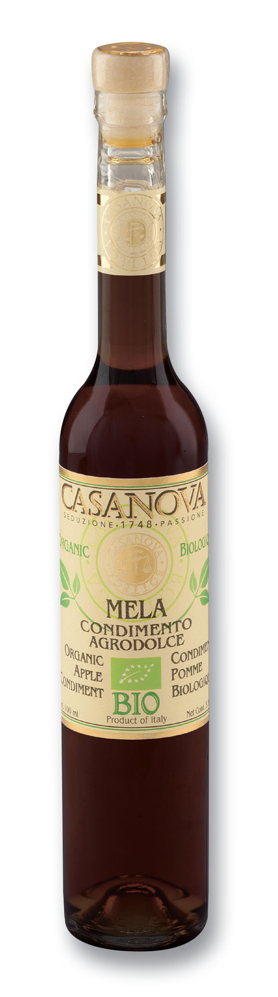 Mela Condimento Agrodolce Bio 100 ml Casanova, bottiglia.