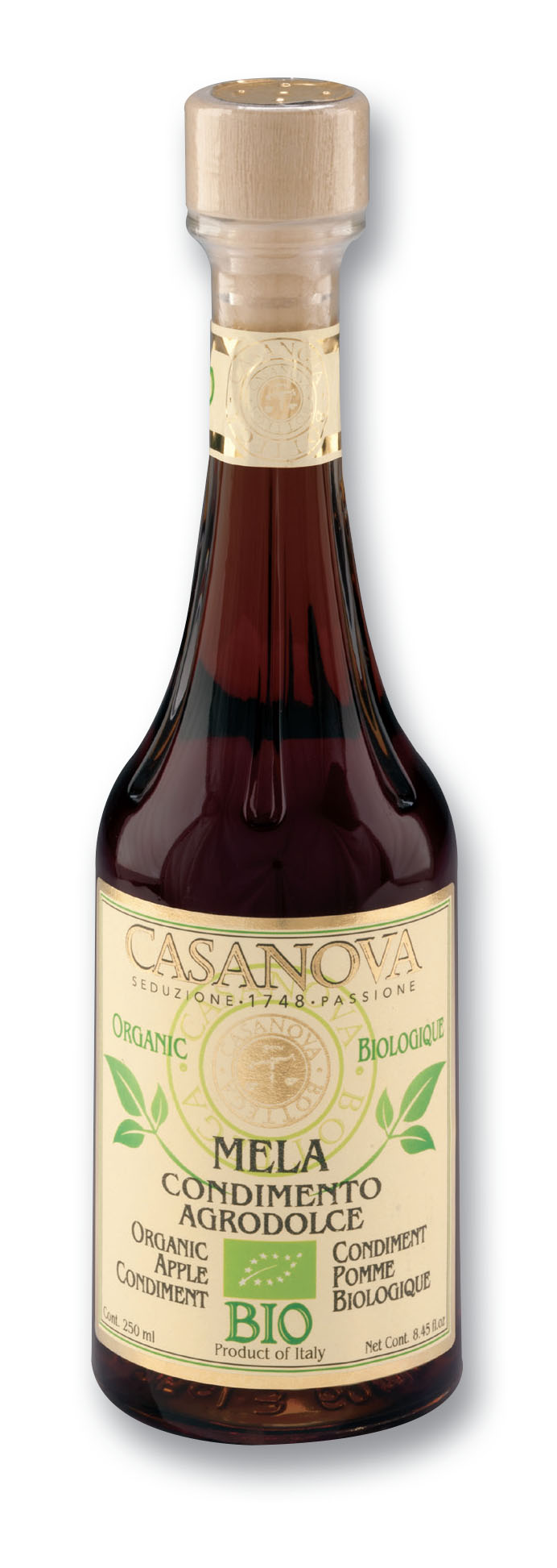 Mela Condimento Agrodolce Bio 250 ml Casanova, bottiglia.
