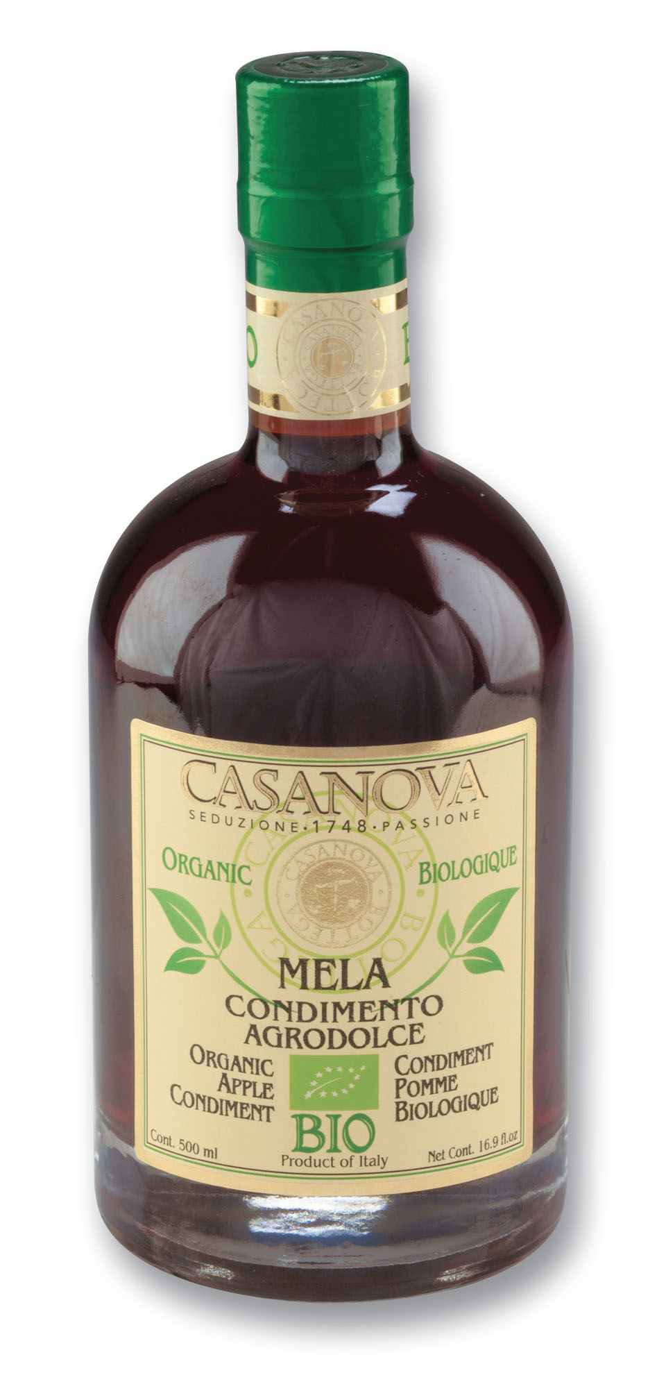 Mela Condimento Agrodolce Bio 500 ml Casanova, bottiglia.