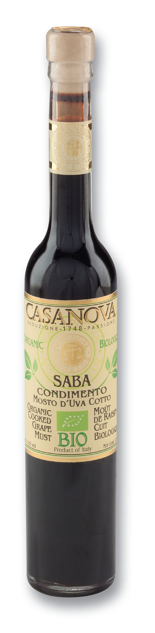 Saba Condimento Bio 100 ml Casanova, bottiglia.